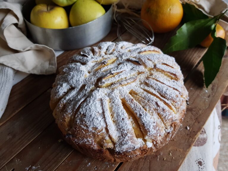 Torta frullata mele e arancia